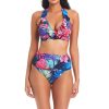 Clothing Bleu Rod Beattie | Hawaiian Punch Ruffle Halter Bikini Top Multi