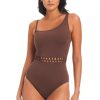 Clothing Bleu Rod Beattie | Pulling Strings One Shoulder One Piece Swimsuit