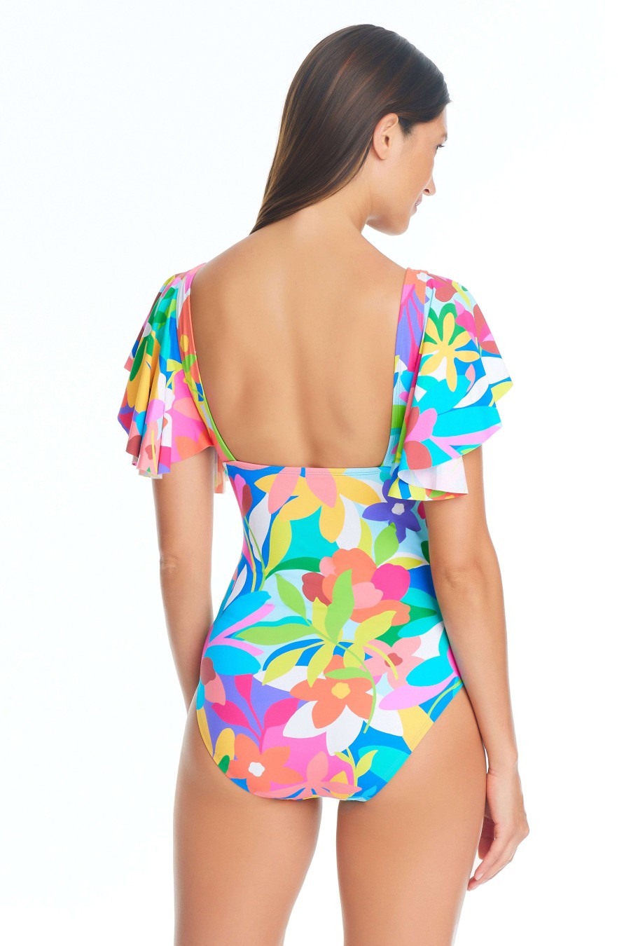 Clothing Bleu Rod Beattie | Away We Go Ruffle One-Piece Swimsuit Multi