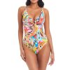 Clothing Bleu Rod Beattie | Break The Mold Cross Back One-Piece Swimsuit Multi Print Break