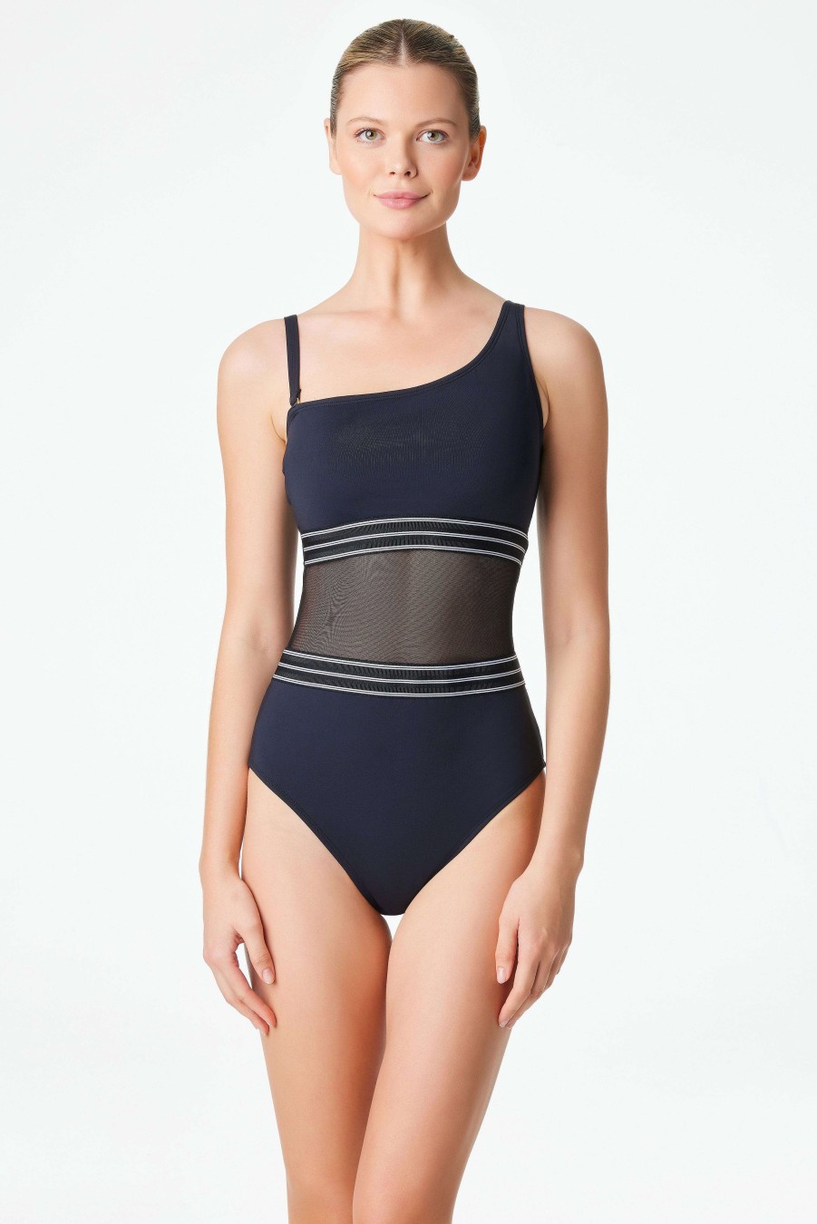 Clothing Bleu Rod Beattie | Off The Grid One Shoulder One Piece Swimsuit Black