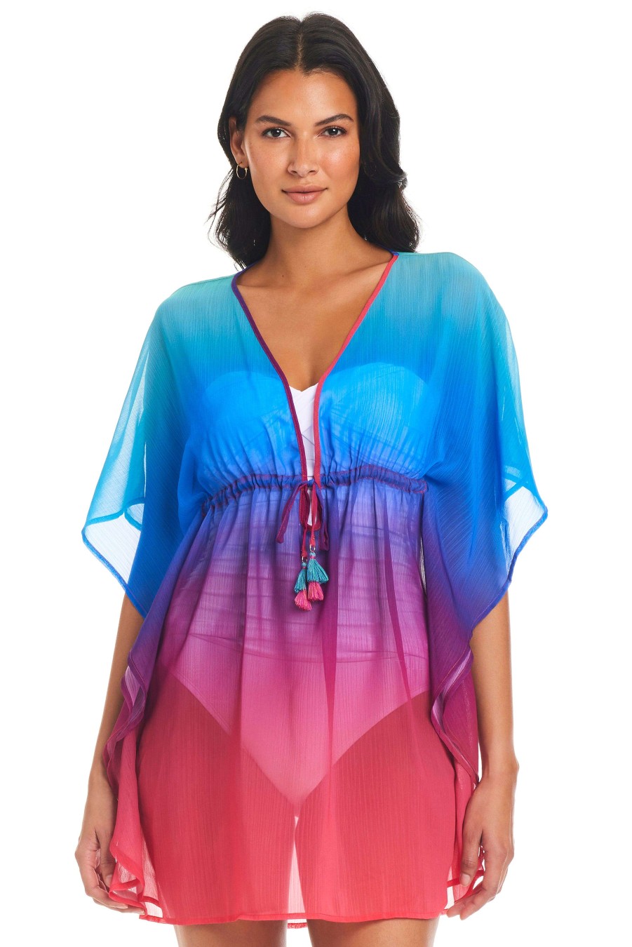 Resort 24 Bleu Rod Beattie | Heat Of The Moment Caftan Cover-Up Hm Multi