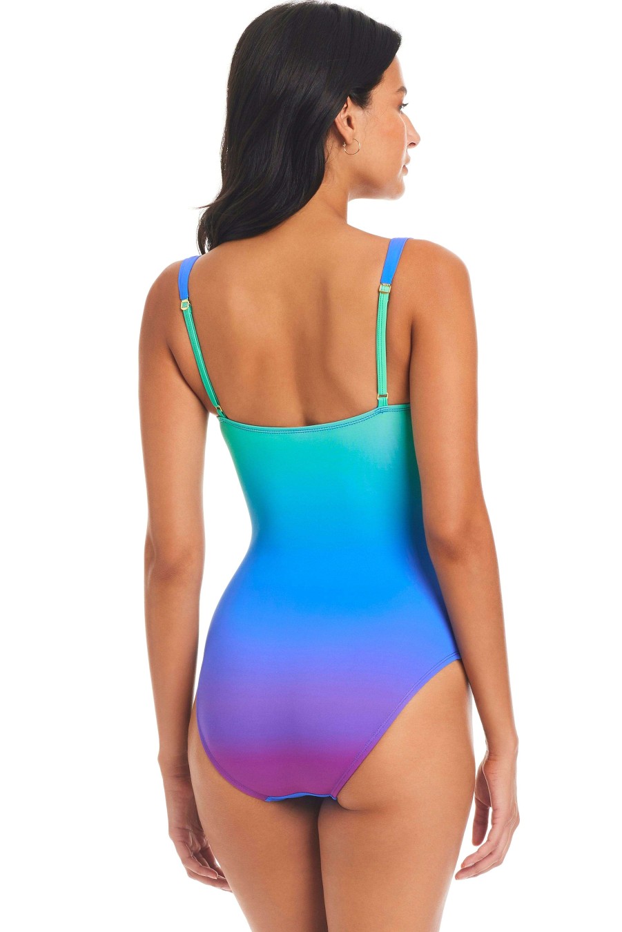 Clothing Bleu Rod Beattie | Heat Of The Moment Shirred Bandeau One-Piece Swimsuit Hm Multi