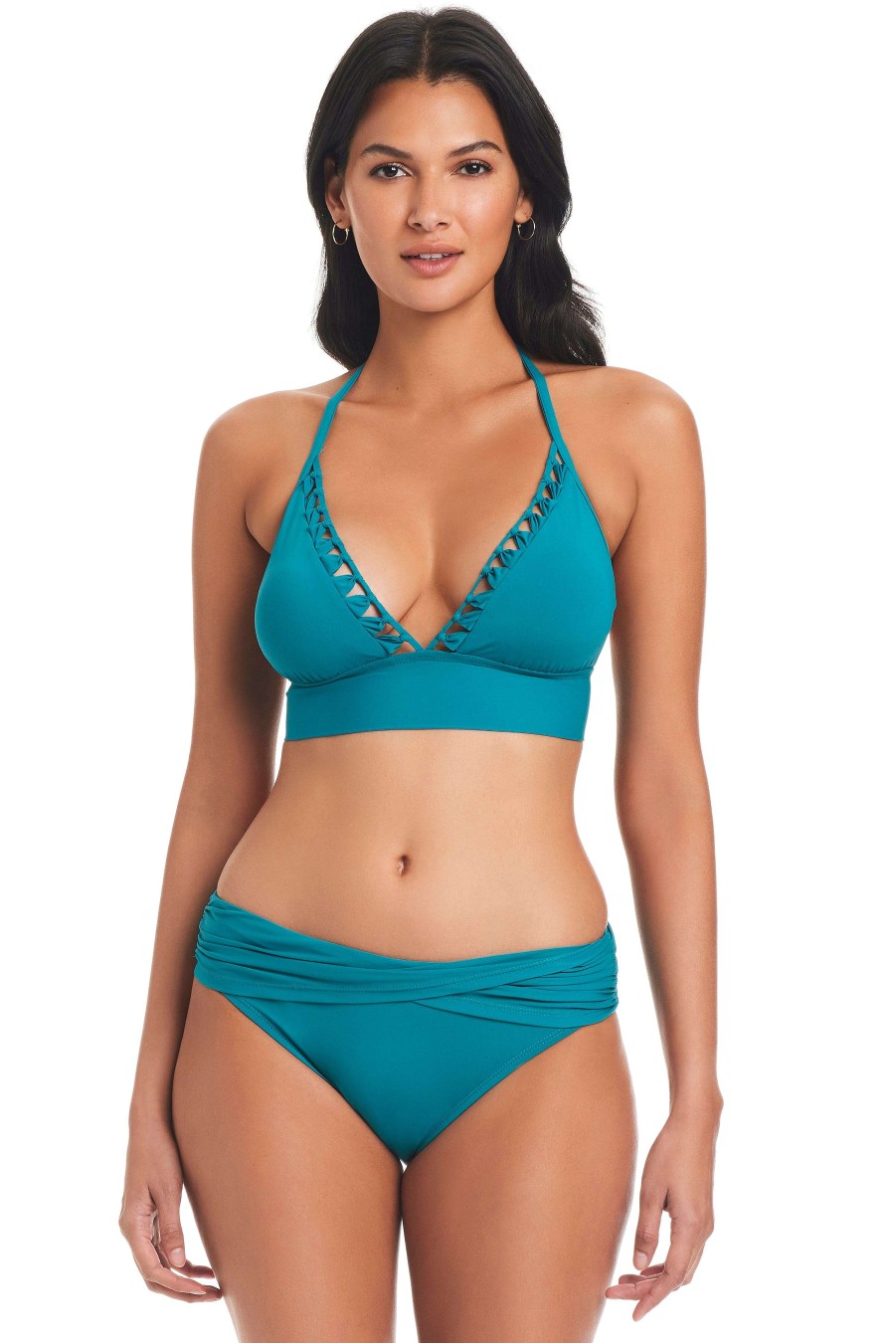 Clothing Bleu Rod Beattie | Pulling Strings Halter Bikini Top Ocean