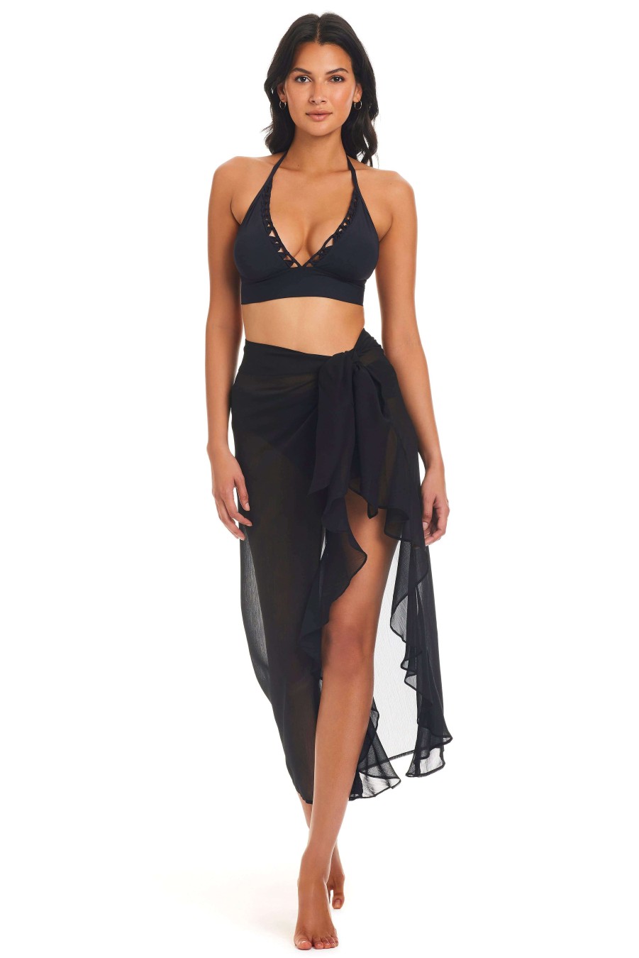 Clothing Bleu Rod Beattie | Gypset Long Sarong Cover-Up Black