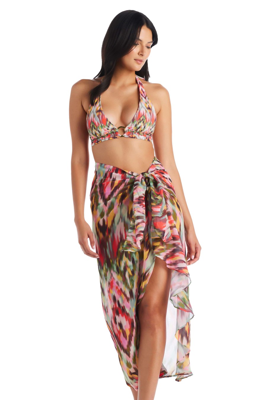 Clothing Bleu Rod Beattie | Free Spirit Long Chiffon Ruffle Pareo Cover Up Free Spirit Multi