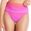 Clothing Bleu Rod Beattie | Cool Breeze Draped High Waisted Bikini Bottom Purple Crush Cool Breeze