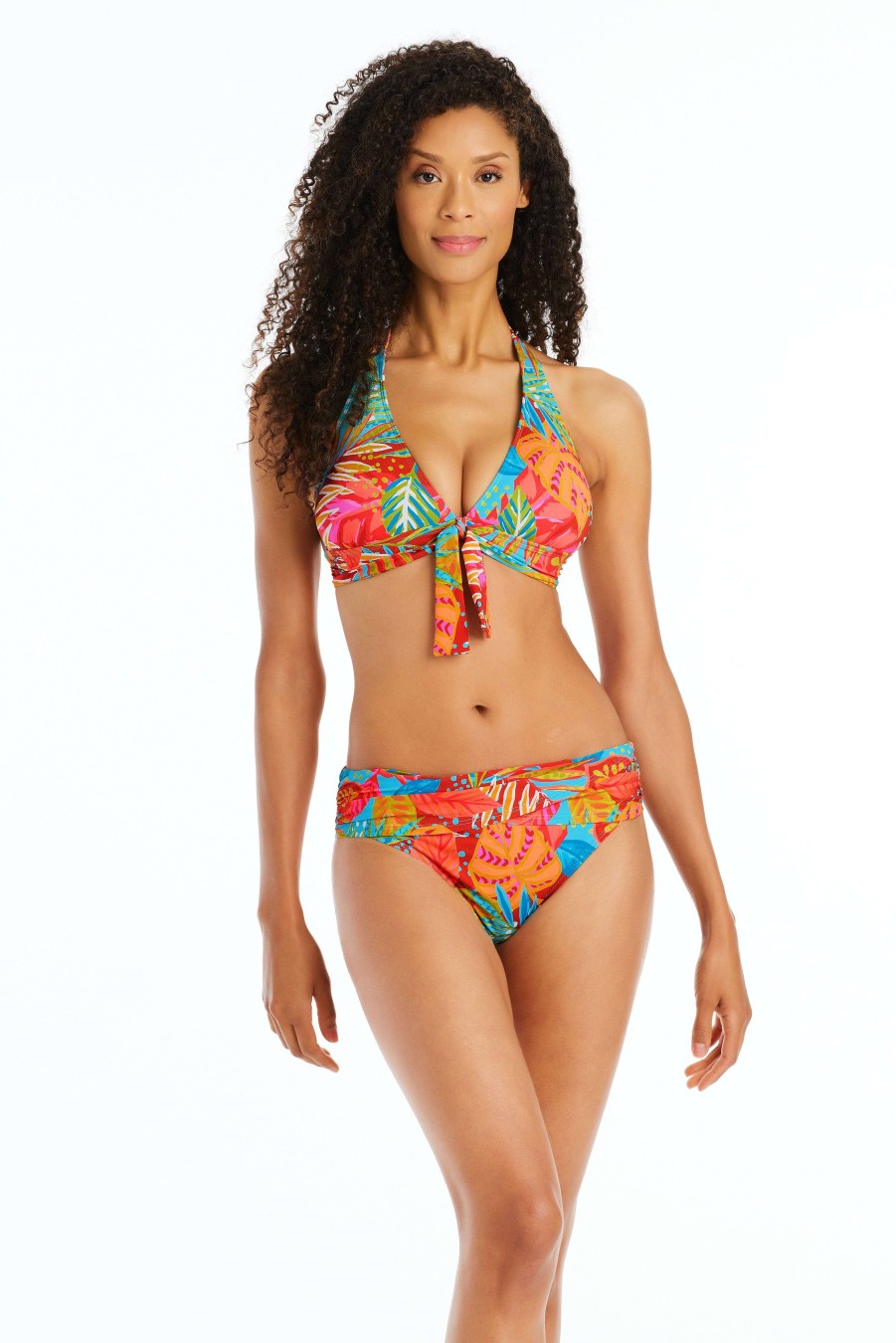 Clothing Bleu Rod Beattie | The Heat Is On Halter V Neck Bikini Top Ht Multi