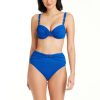 Clothing Bleu Rod Beattie | Ring Master High Waisted Shirred Bikini Bottom Azure