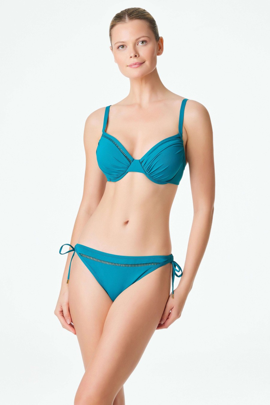 Clothing Bleu Rod Beattie | Behind The Seams Tie Side Bikini Bottom Deep Water