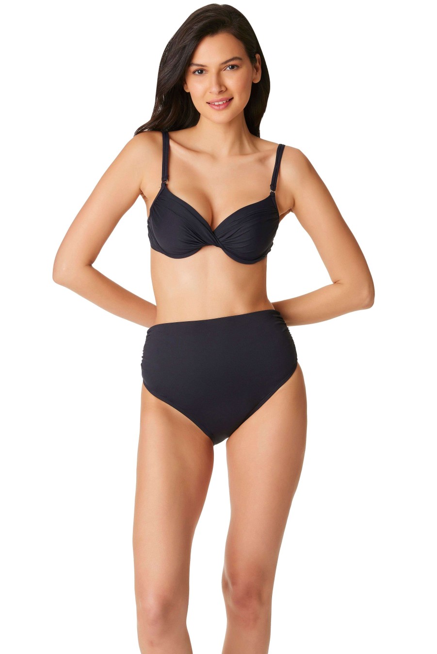 Clothing Bleu Rod Beattie | Kore Shirred High Waist Bikini Bottom