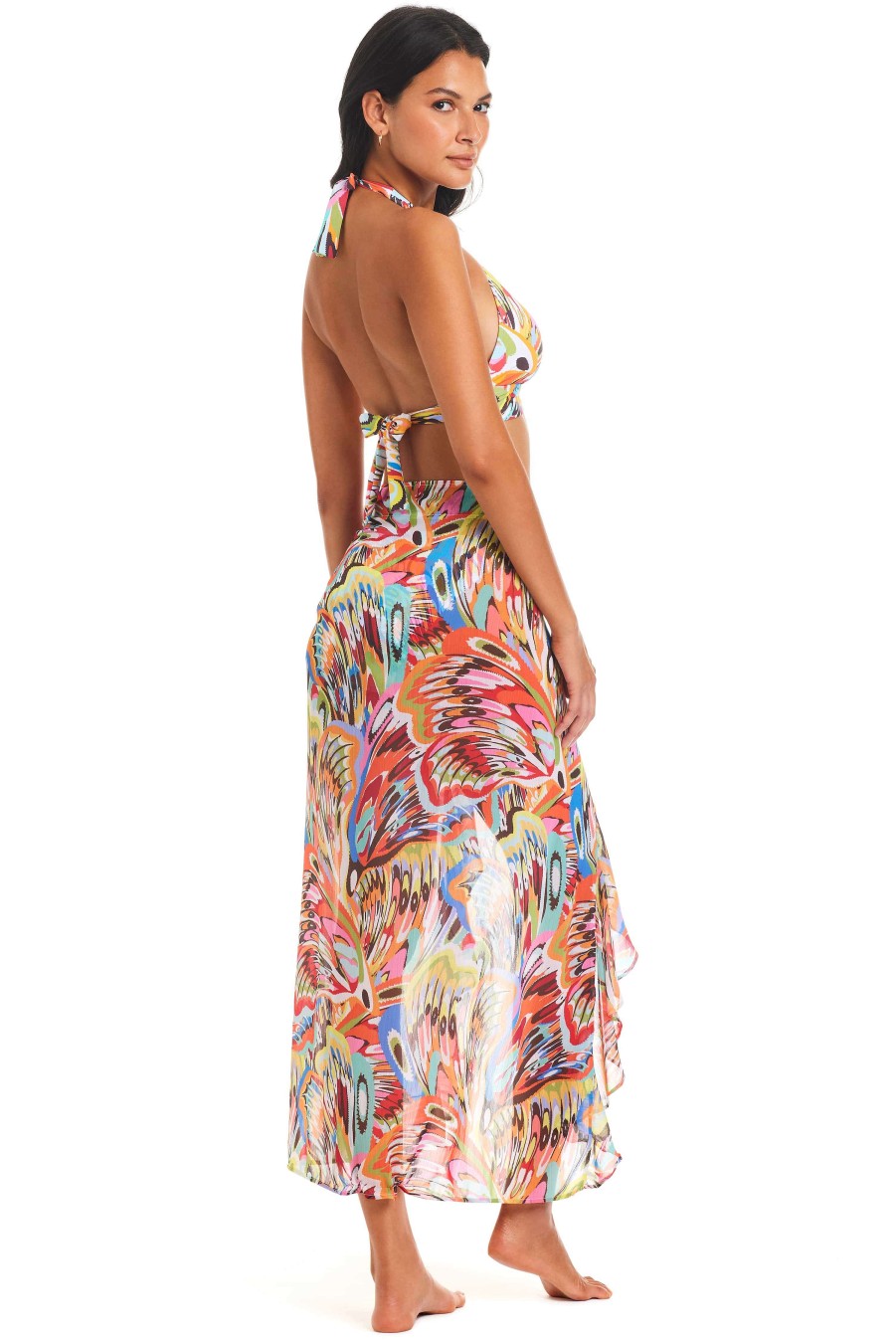 Clothing Bleu Rod Beattie | Break The Mold Long Sarong Cover-Up Multi Print Break