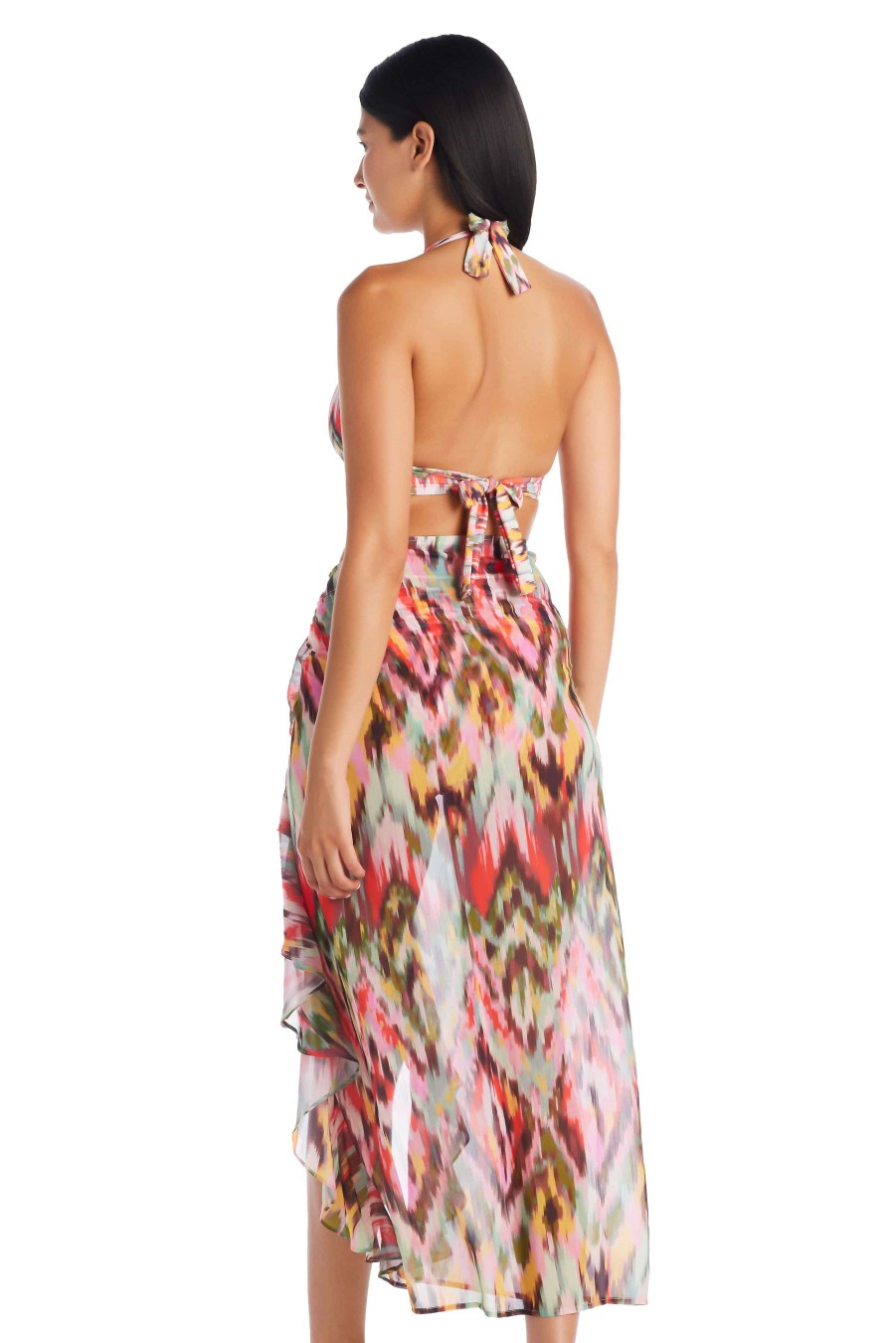 Clothing Bleu Rod Beattie | Free Spirit Long Chiffon Ruffle Pareo Cover Up Free Spirit Multi