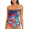 Resort 24 Bleu Rod Beattie | Color Field Shirred Tankini Cf Multi