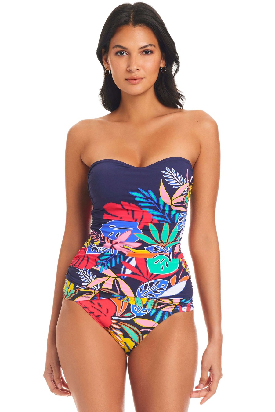 Resort 24 Bleu Rod Beattie | Color Field Shirred Tankini Cf Multi