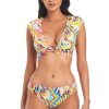 Clothing Bleu Rod Beattie | Break The Mold Cap Sleeve Crop Bikini Top Multi Print Break