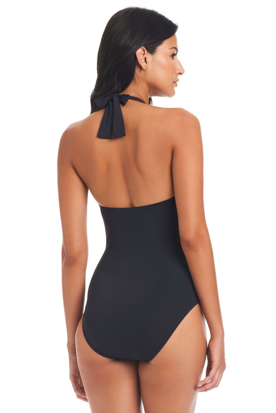 Clothing Bleu Rod Beattie | Ring Me Up Halter One-Piece Swimsuit Black