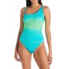 Clothing Bleu Rod Beattie | Cool Breeze Shirred One Shoulder One Piece Swimsuit Deep Water