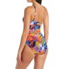 Clothing Bleu Rod Beattie | Night Safari Key Hole High Neck One Piece Swimsuit Night Safari Multi