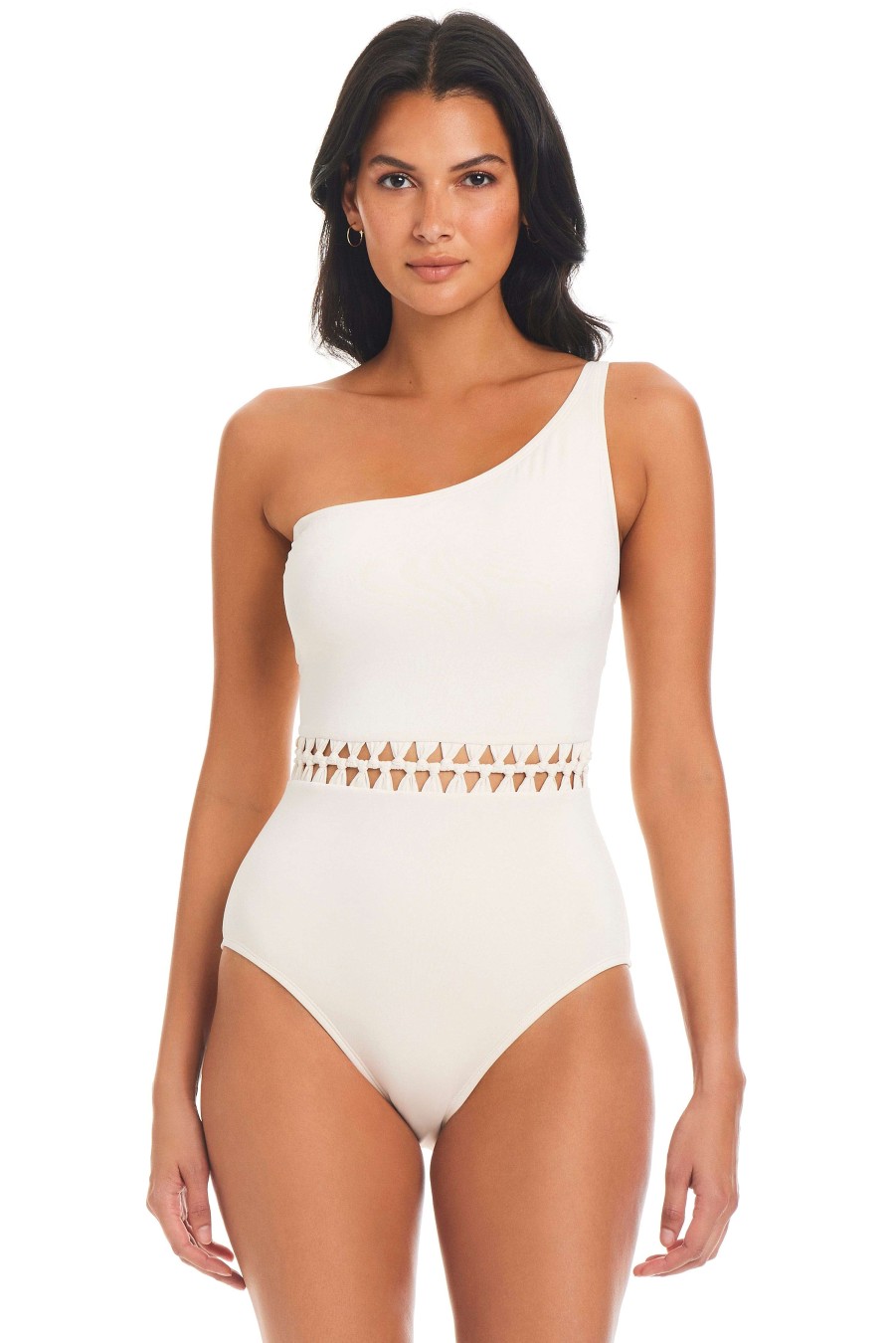 Clothing Bleu Rod Beattie | Pulling Strings One Shoulder One Piece Swimsuit