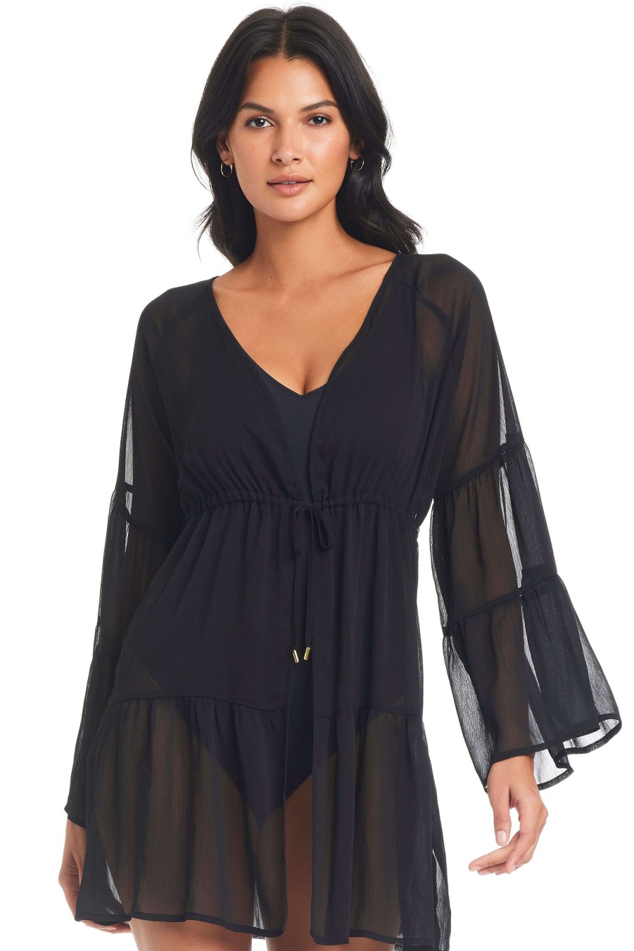 Clothing Bleu Rod Beattie | Gypset Short Dress Cover-Up Black