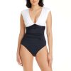 Clothing Bleu Rod Beattie | Graphic Measures One Piece Cap Sleeve Swimsuit White/Black