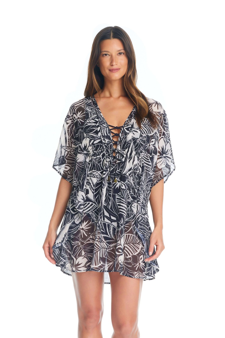 Resort 24 Bleu Rod Beattie | Ciao Bella! Caftan Cover-Up Black