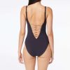 Clothing Bleu Rod Beattie | Let'S Get Knotty High Neck Lace Down One-Piece Swimsuit