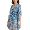 Clothing Bleu Rod Beattie | Shady Days Caftan Swimsuit Cover Up Navy Print