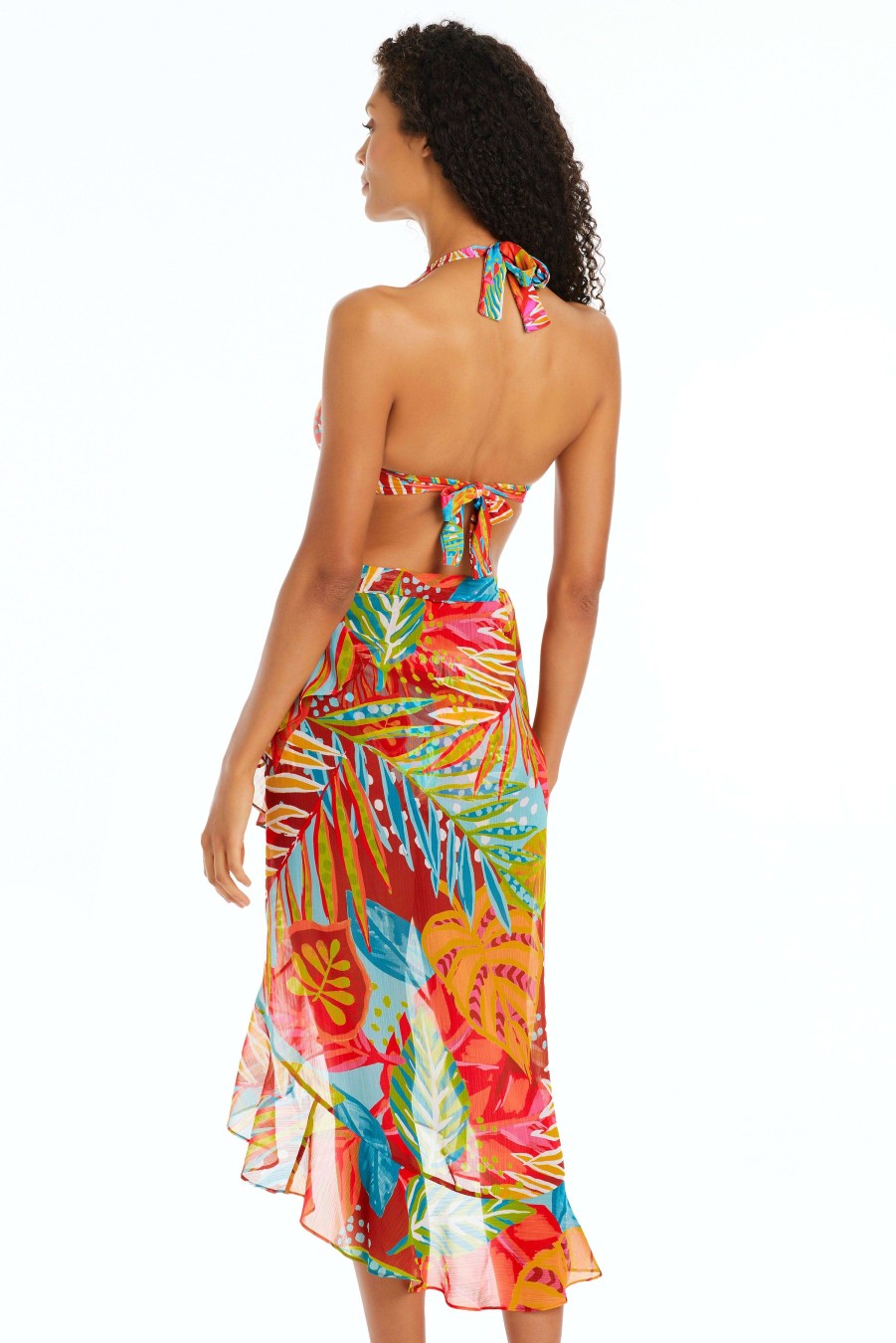 Clothing Bleu Rod Beattie | The Heat Is On Ruffle Pareo Beach Cover Up Ht Multi