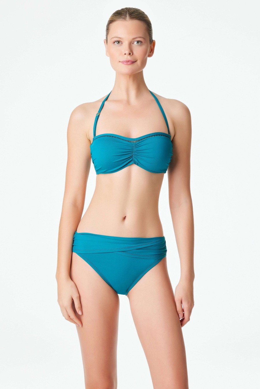 Clothing Bleu Rod Beattie | Behind The Seams Strapless Bandeau Bikini Top Deep Water