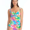 Clothing Bleu Rod Beattie | Away We Go Shirred Bandeau One-Piece Swimsuit Multi