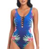 Clothing Bleu Rod Beattie | Hawaiian Punch Lace Down One-Piece Swimsuit Multi