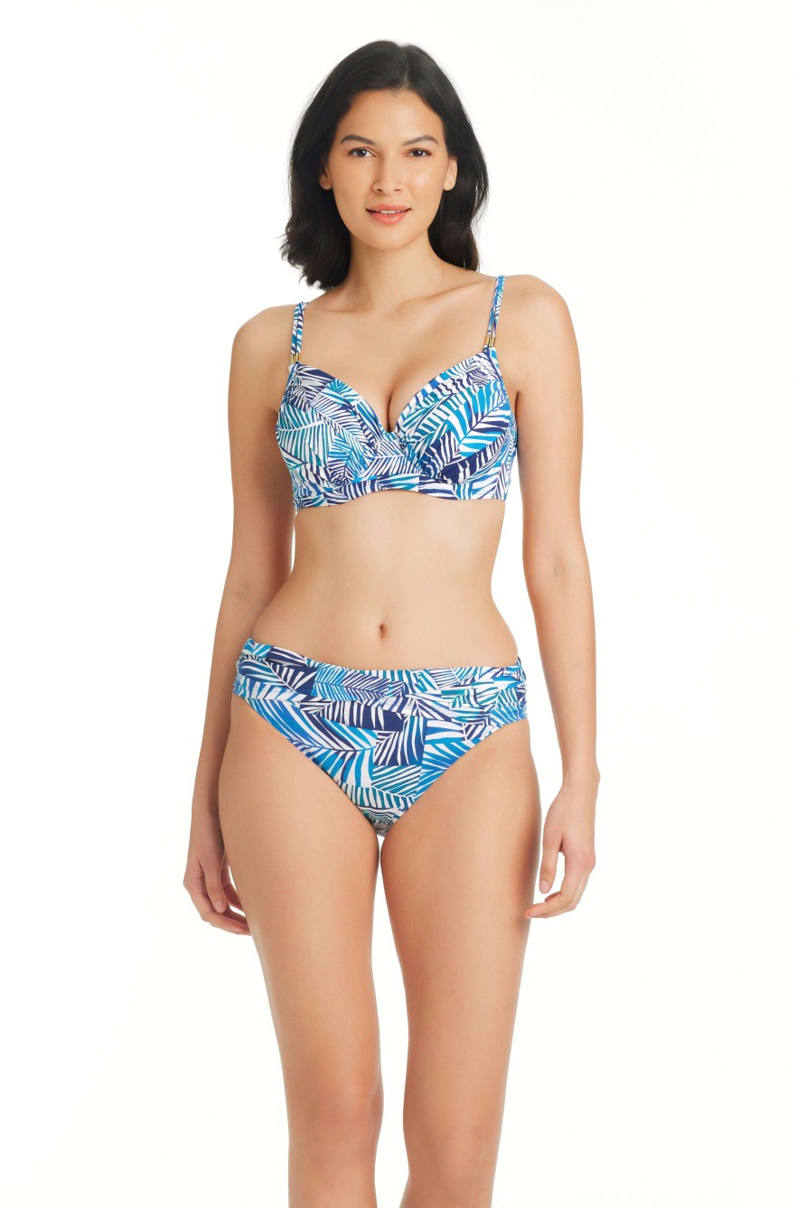 Clothing Bleu Rod Beattie | Shady Days Sarong Bikini Bottom Navy Print